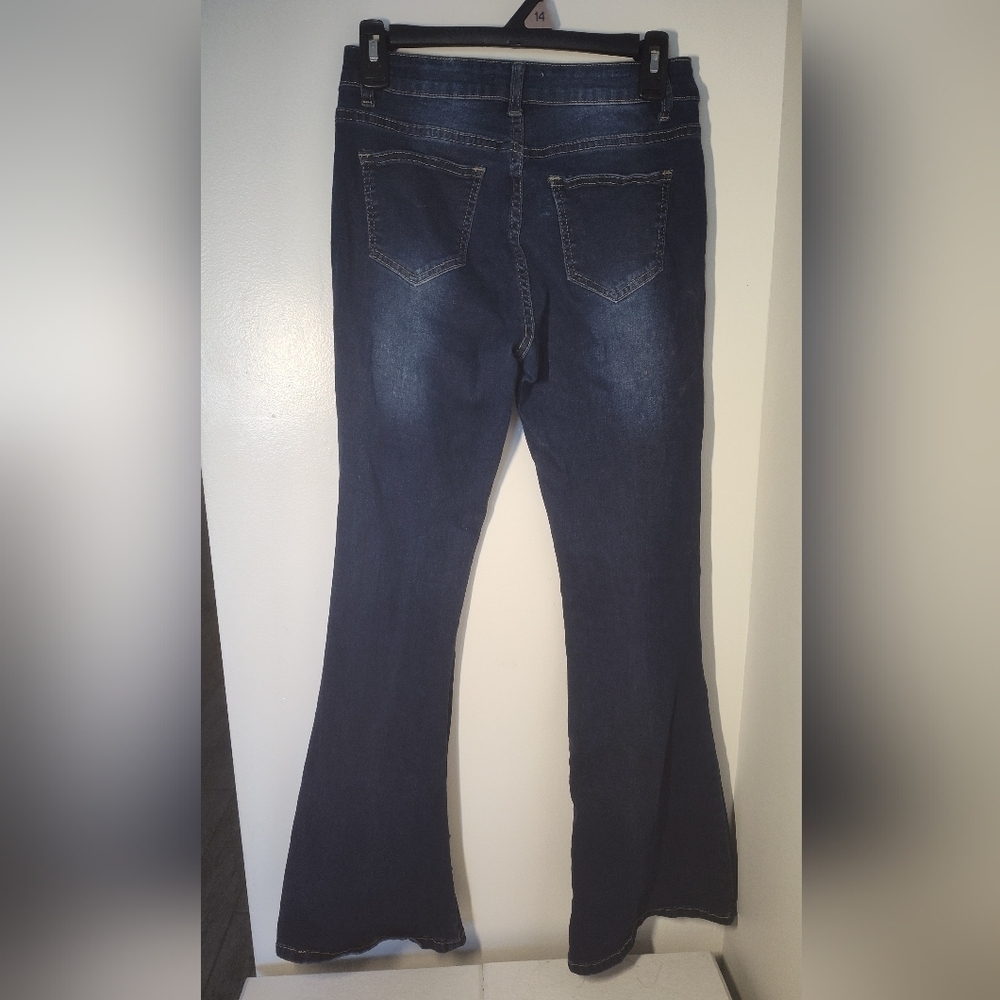 Bamboo Embroidered Blue Jeans Size 9 #615 - Picture 2 of 2